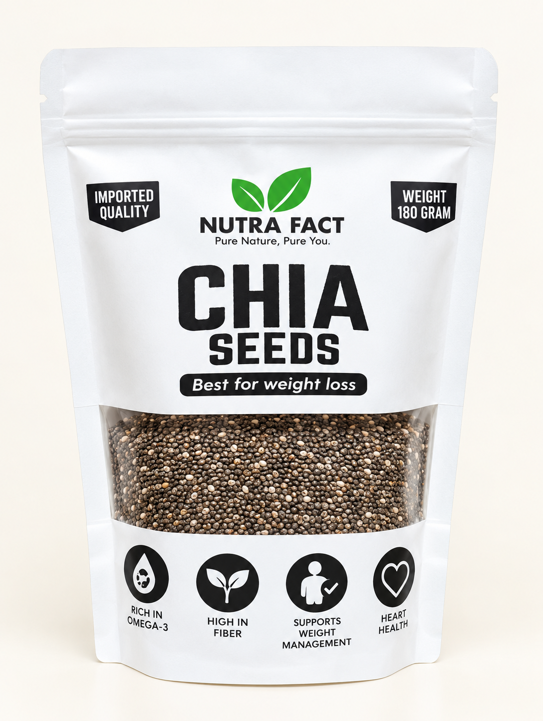Chia seeds pouch pack 180(Gram)